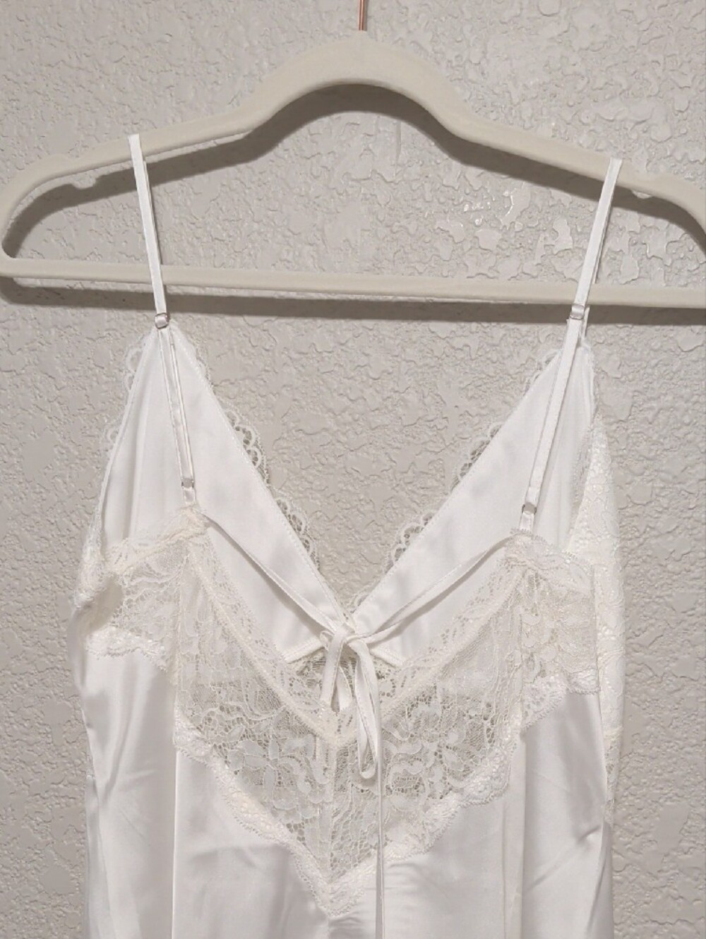 Lulu's Kiss Me Goodnight white lace satin mini low back lingerie slip dress - Picture 11 of 11